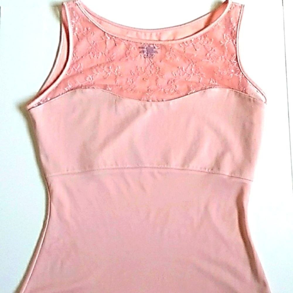 SPANX TOP PINK LACE XL EXTRA BRA SHELF
